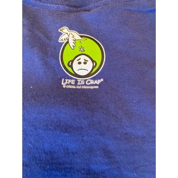 Life is Crap Blue Speeder Cop Police T Shirt Short Sleeve Size Large - Picture 5 of 5